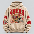 49ers Helmet Archive cream hoodie front