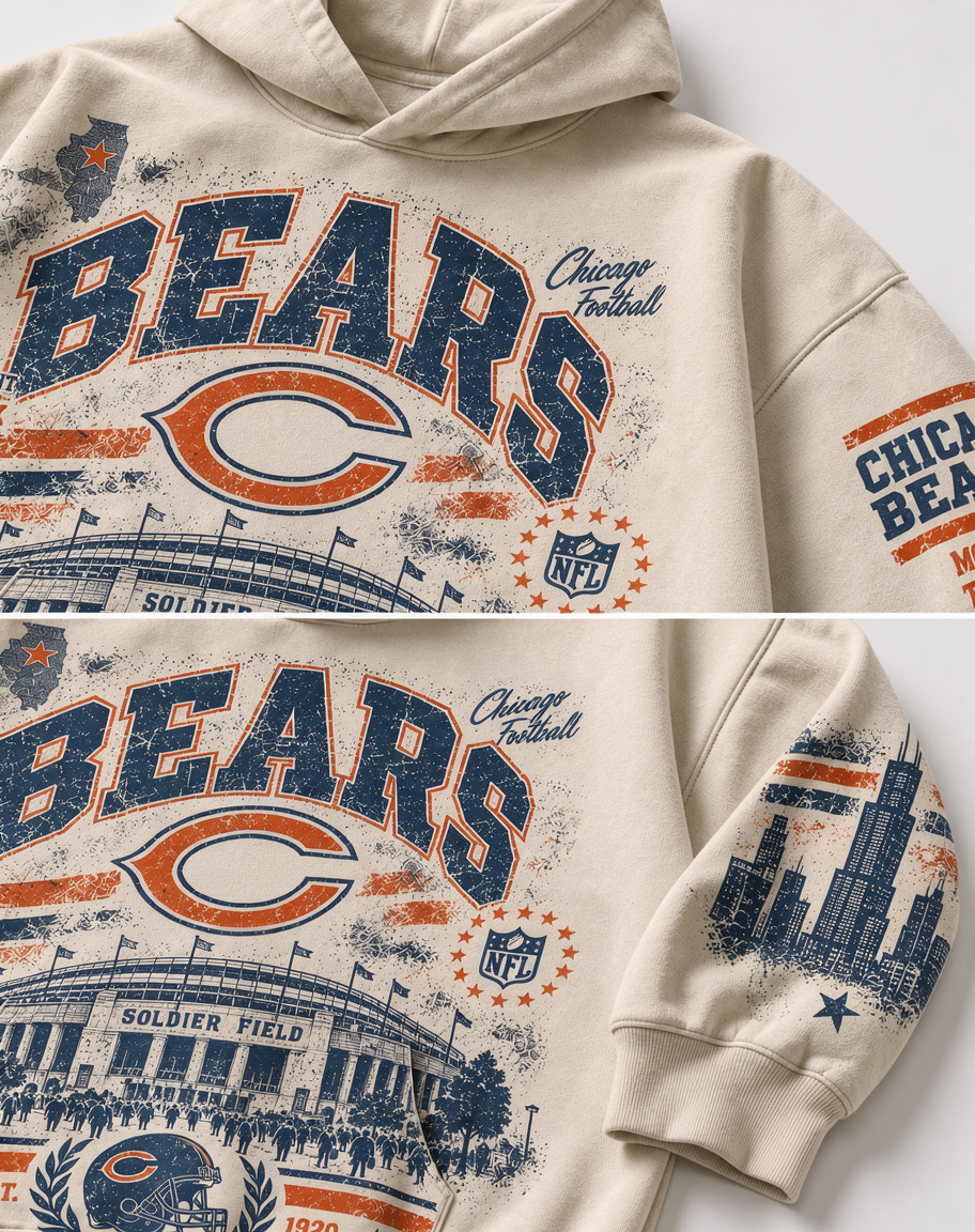 Bears Stadium Relic Hoodie fabric detail
