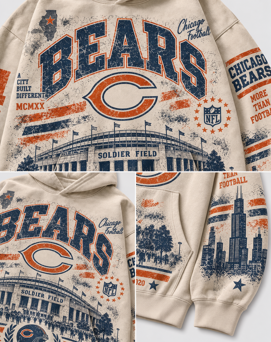 Bears Stadium Relic Hoodie construction detail