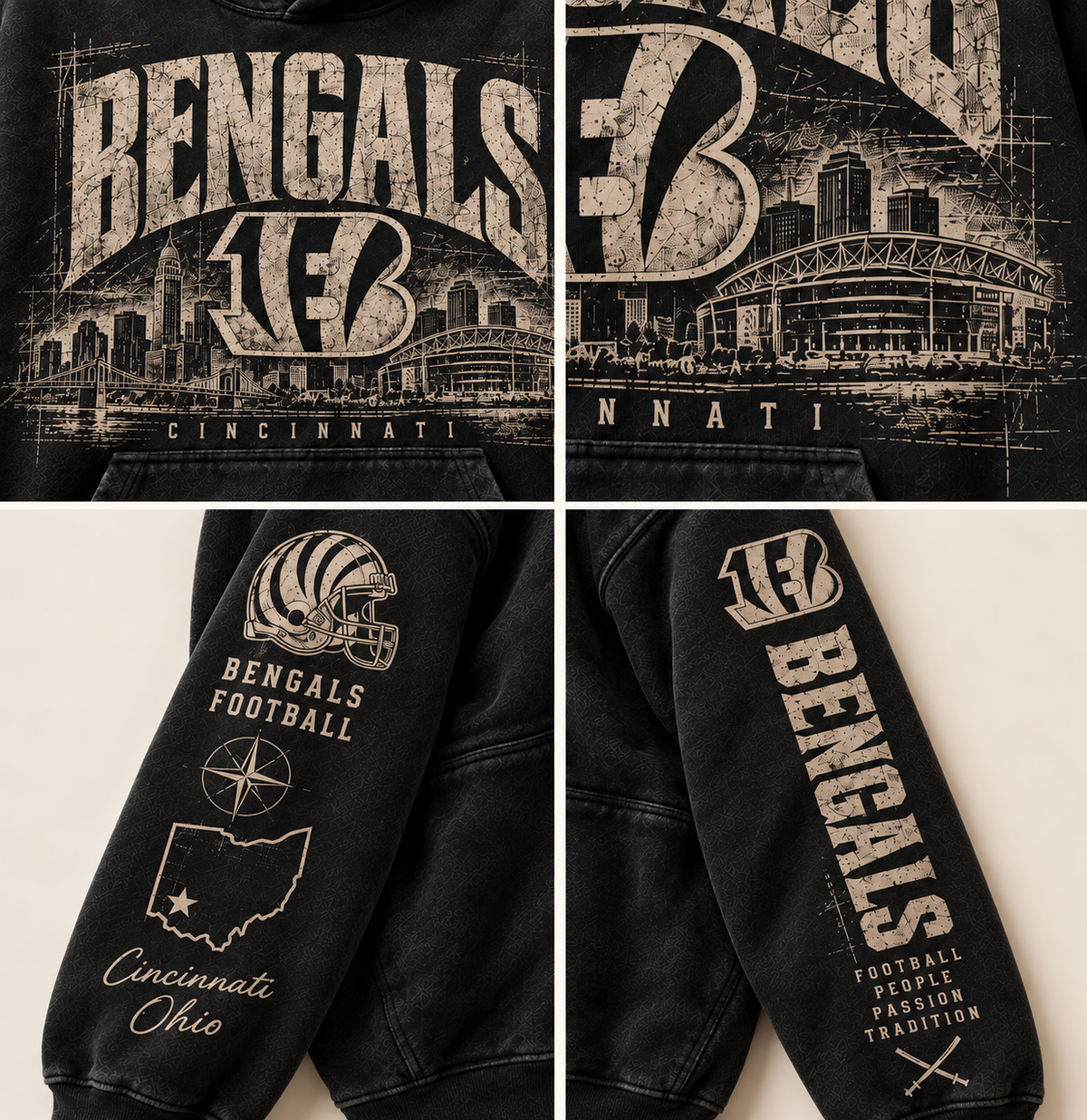 bengals Archive Crest front and sleeve print close-up grid