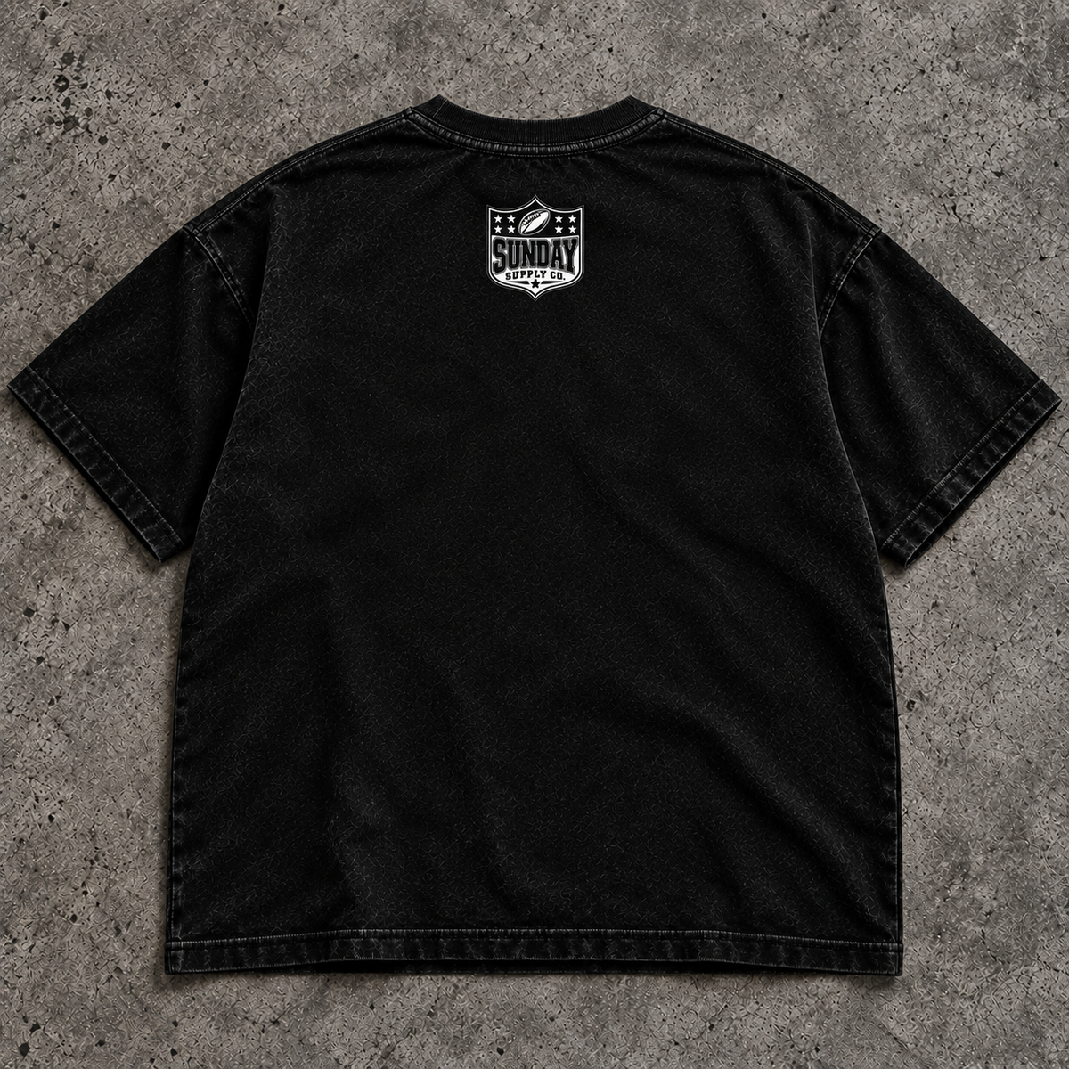Bills blackout T-shirt back with Sunday Supply shield