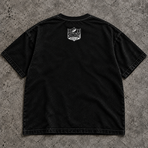 Bills blackout T-shirt back with Sunday Supply shield