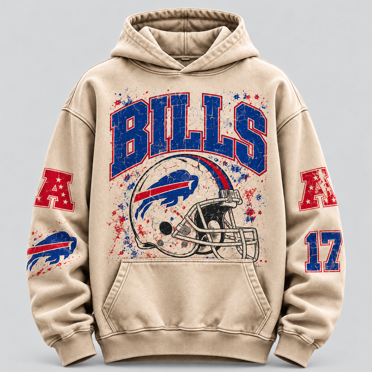 Bills Helmet Archive cream hoodie front