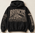 Broncos Archive Crest washed black hoodie front