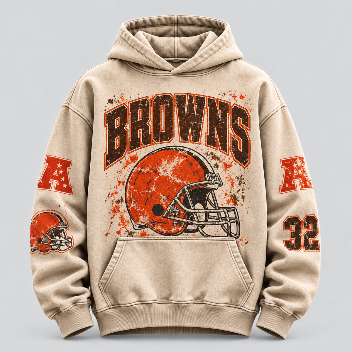 Browns Helmet Archive cream hoodie front