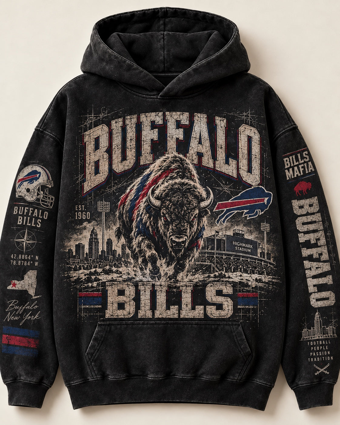 Buffalo Stampede Hoodie front mockup