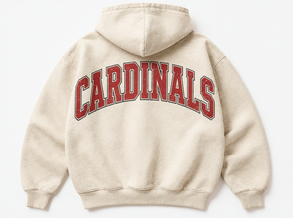 Arizona Cardinals Stadium Relic cream hoodie back
