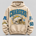 Chargers Helmet Archive cream hoodie front
