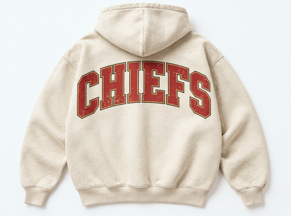 Kansas City Chiefs Stadium Relic cream hoodie back