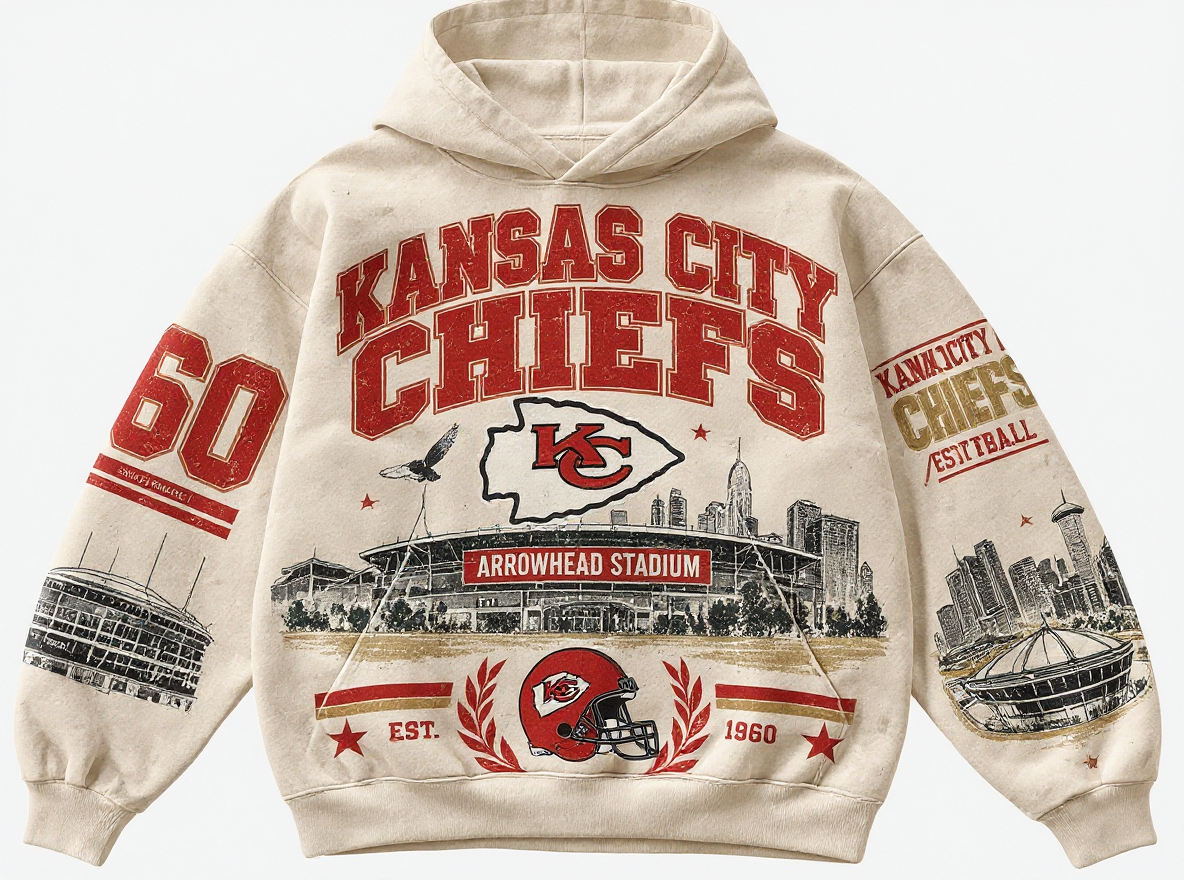 Kansas City Chiefs Stadium Relic cream hoodie front