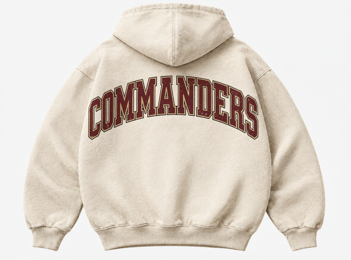 Washington Commanders Stadium Relic cream hoodie back