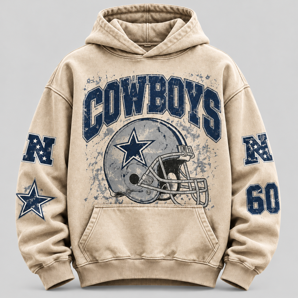 Cowboys Helmet Archive cream hoodie front