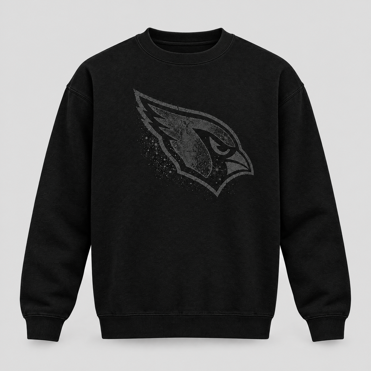 Cardinals Blackout Crewneck — Black front