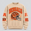 Bengals Helmet Archive Crewneck — Nude front
