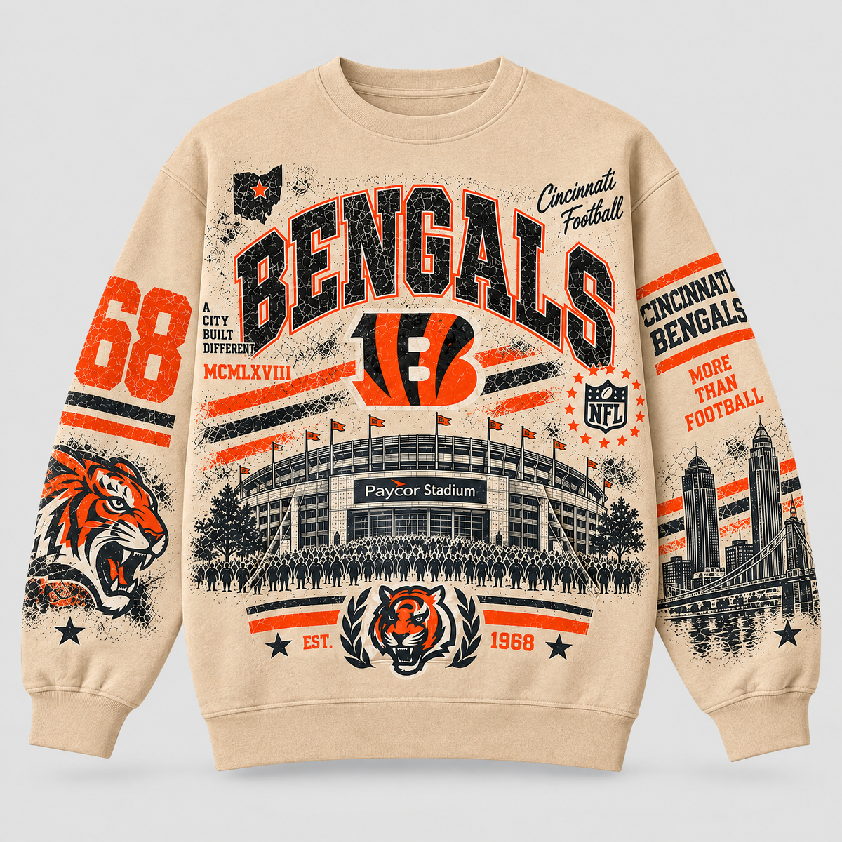 Bengals Stadium Relic Crewneck — Nude front