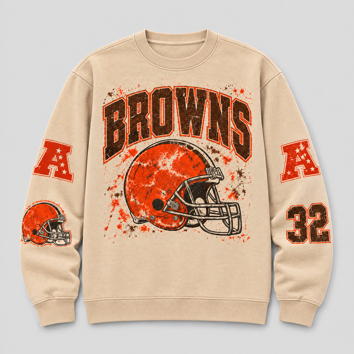 Browns Helmet Archive Crewneck — Nude front