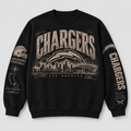 Chargers Archive Crest Crewneck — Black front