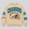 Chargers Helmet Archive Crewneck — Nude front