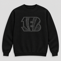 Cincinnati Bengals Blackout Crewneck — Black front