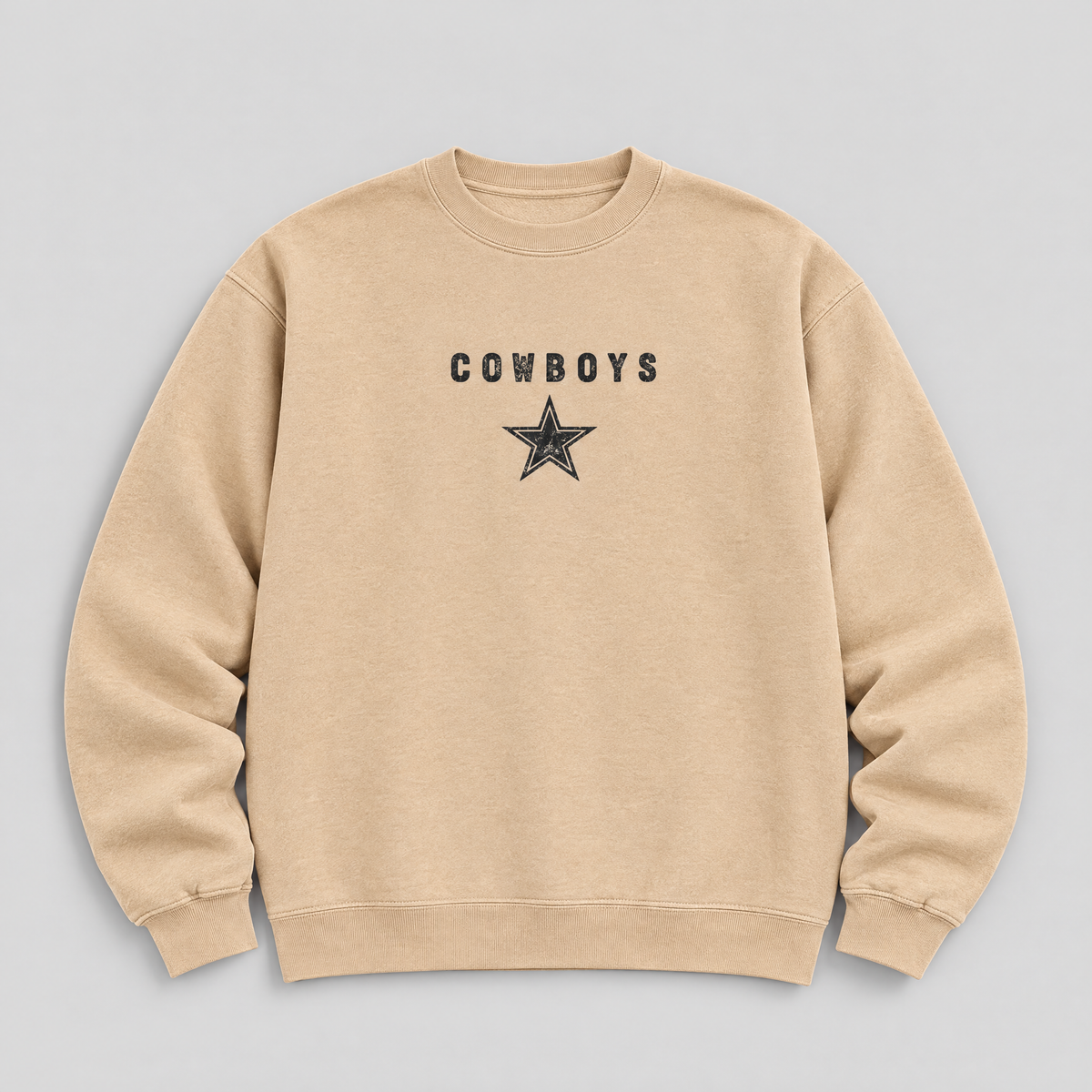 Cowboys Greyline Crewneck — Nude front