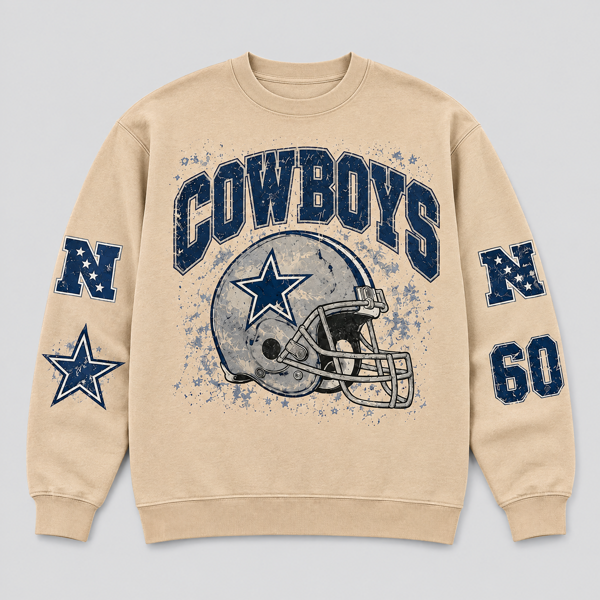 Cowboys Helmet Archive Crewneck — Nude front