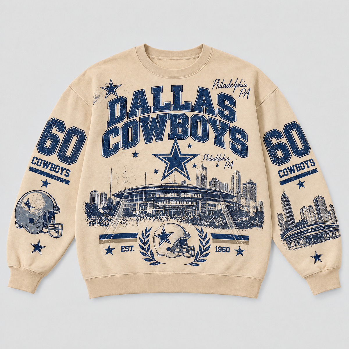 Cowboys Stadium Relic Crewneck — Nude front
