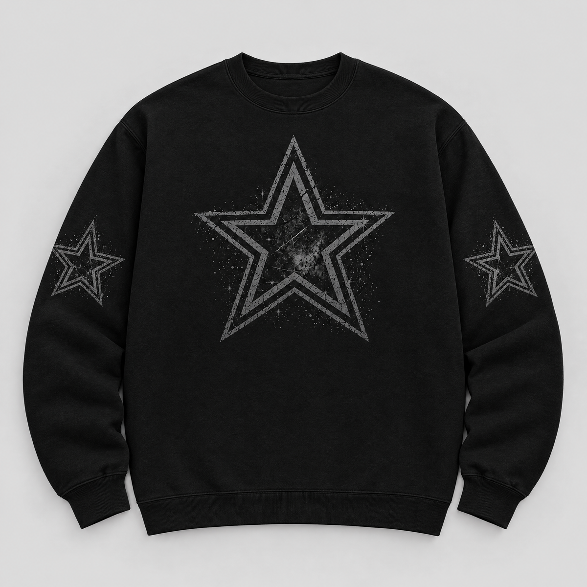 Cowboys Blackout Crewneck — Black front