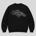 Denver Broncos Blackout Crewneck — Black front
