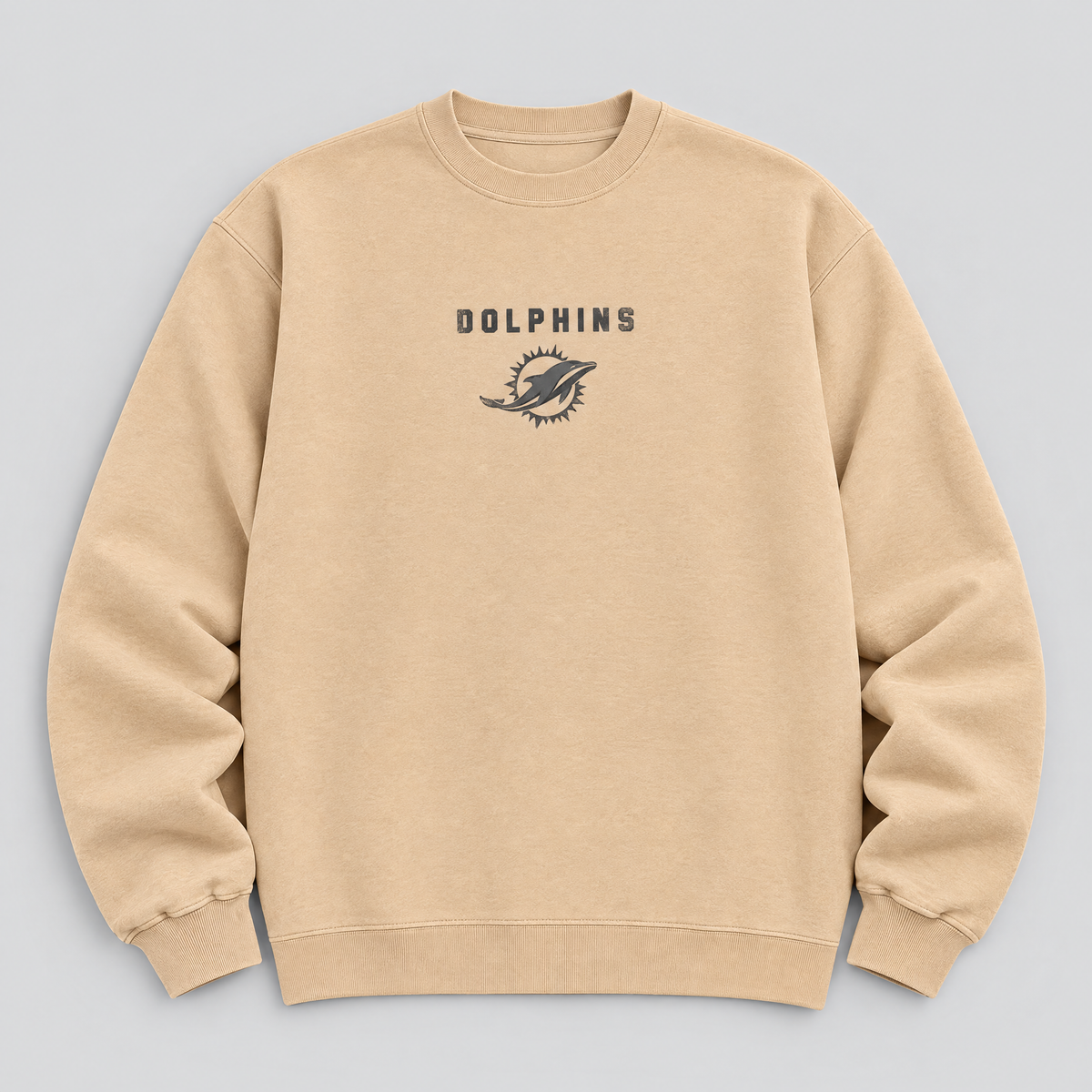 Dolphins Greyline Crewneck — Nude front
