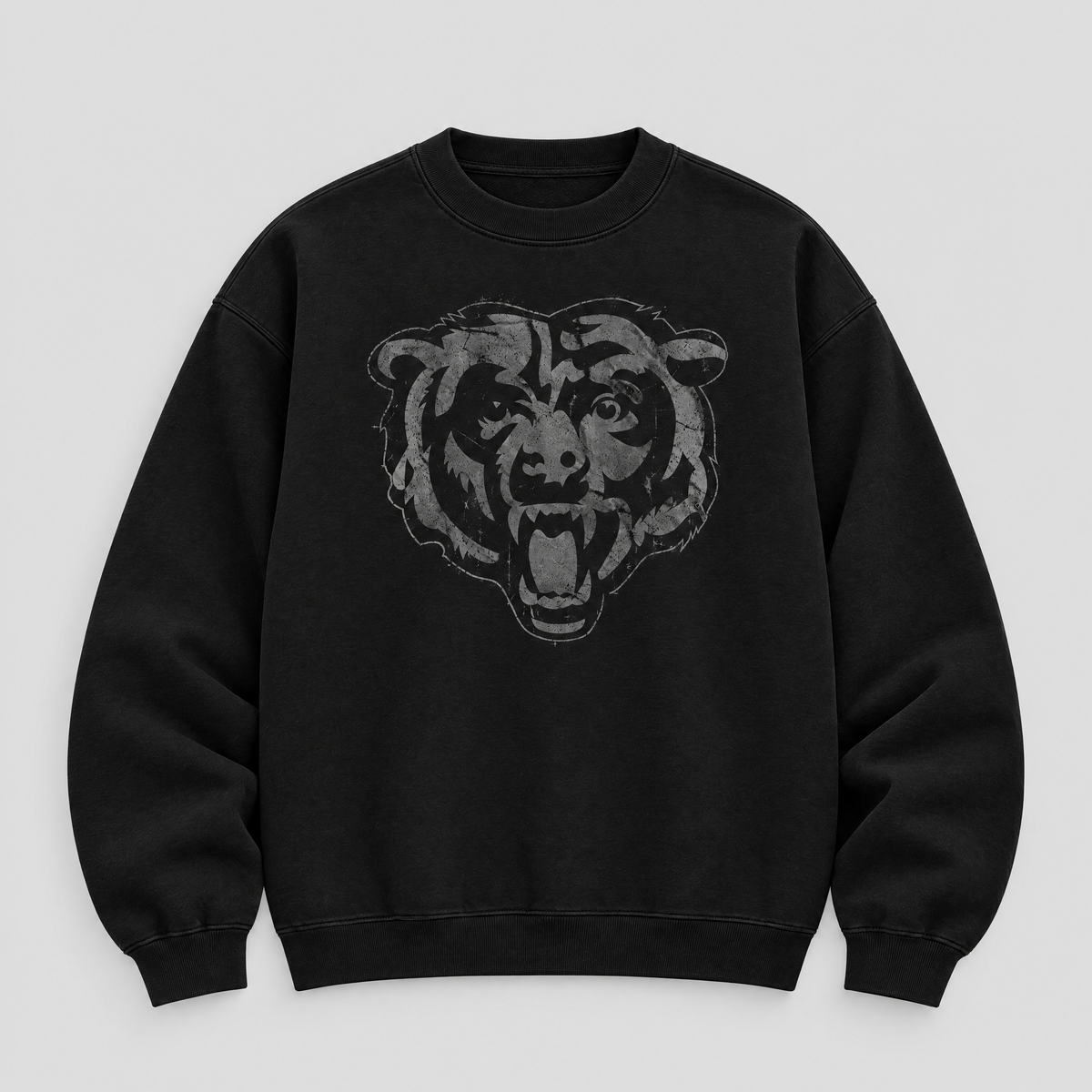 Chicago Bears Blackout Crewneck — Black — front