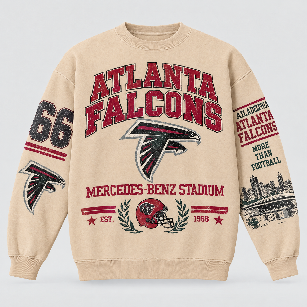 Falcons Stadium Relic Crewneck — Nude front