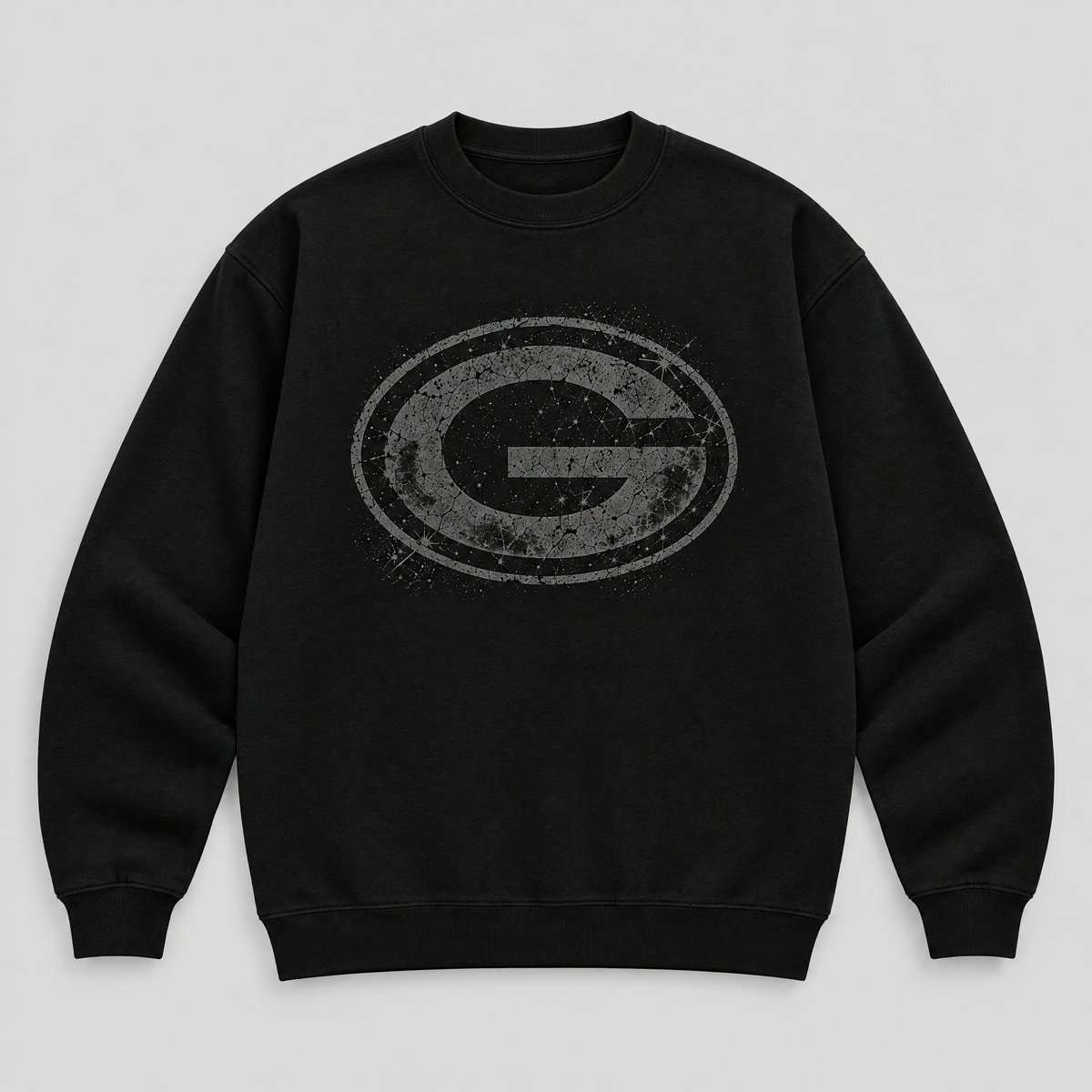 Packers Blackout Crewneck — Black front