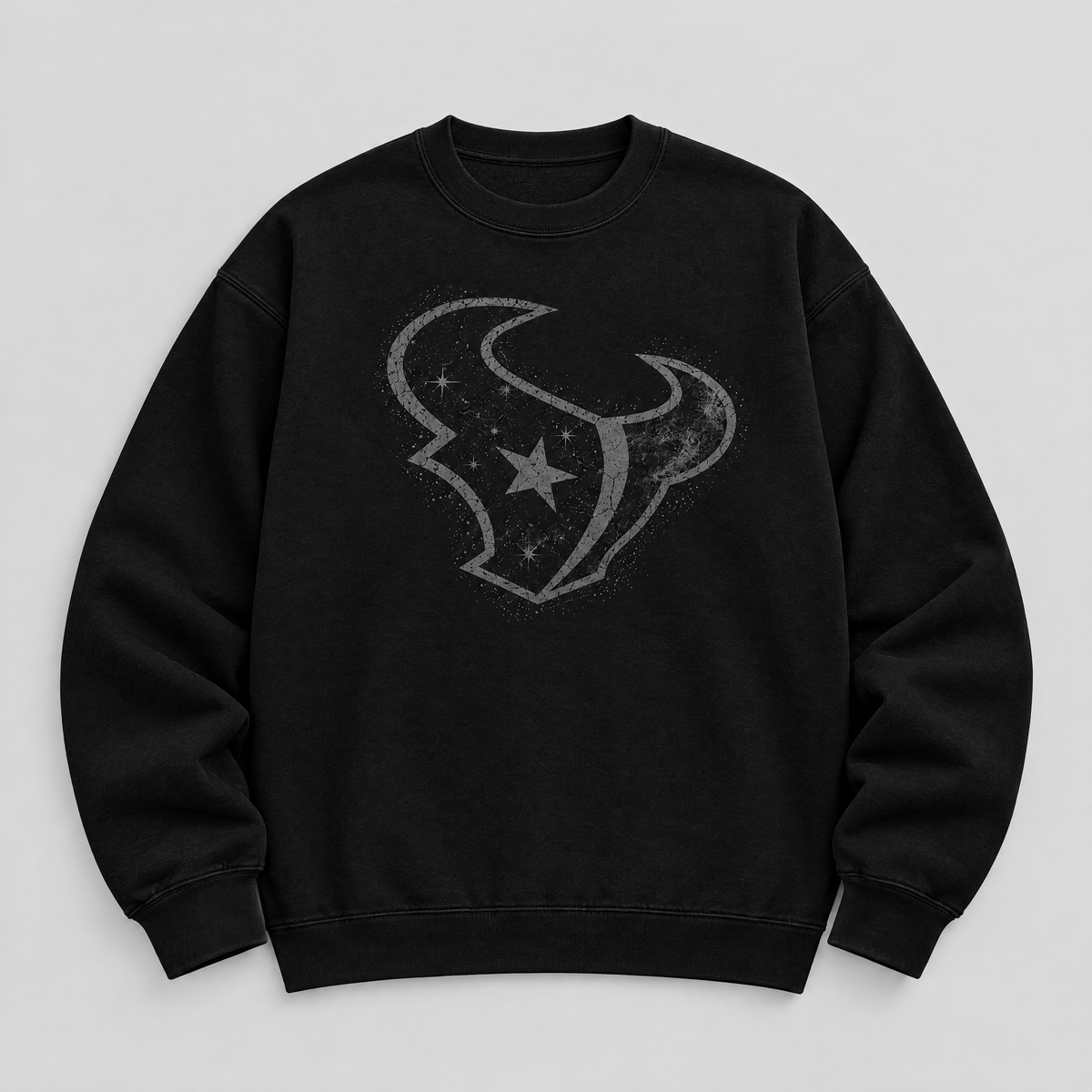 Texans Blackout Crewneck — Black front