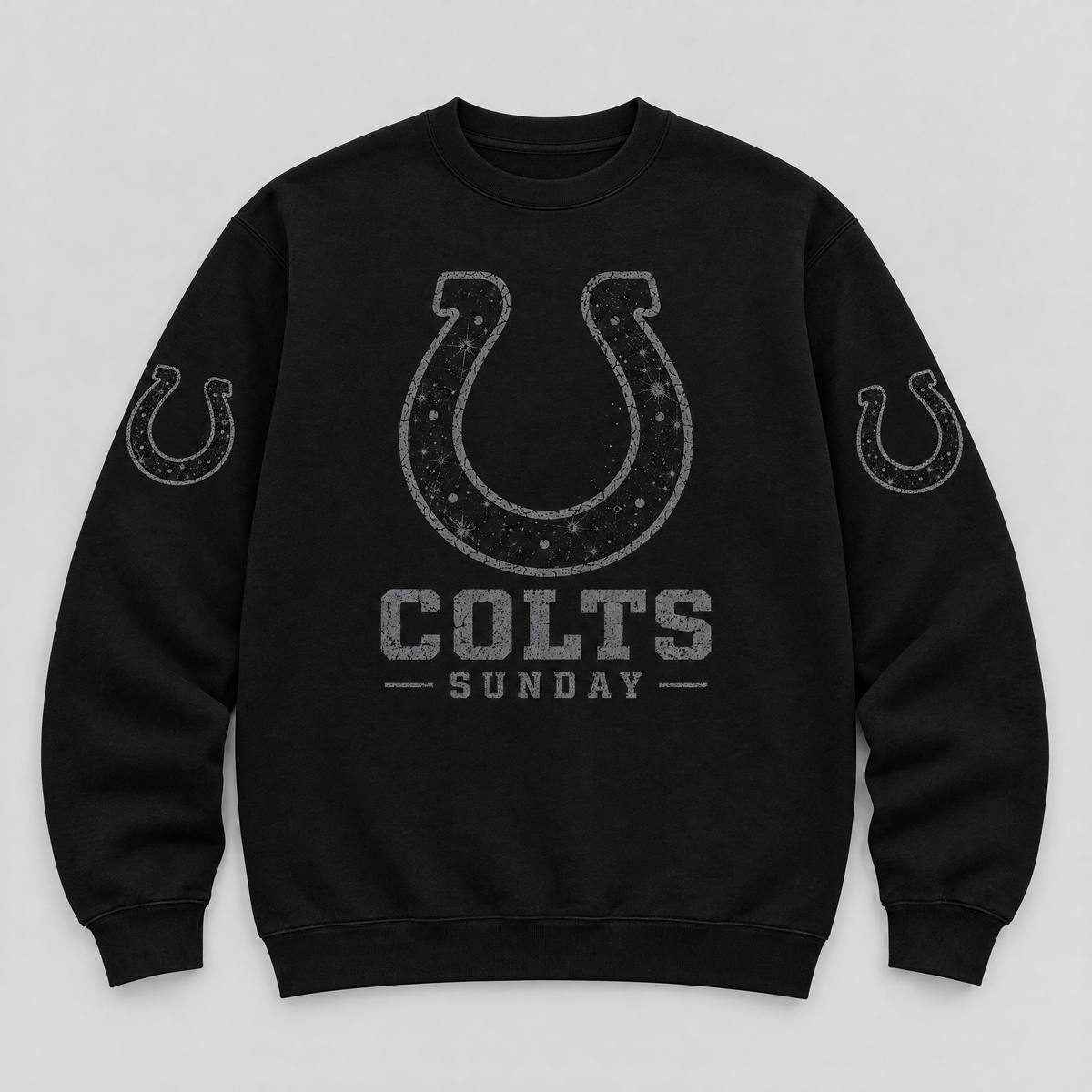 Colts Blackout Crewneck — Black front