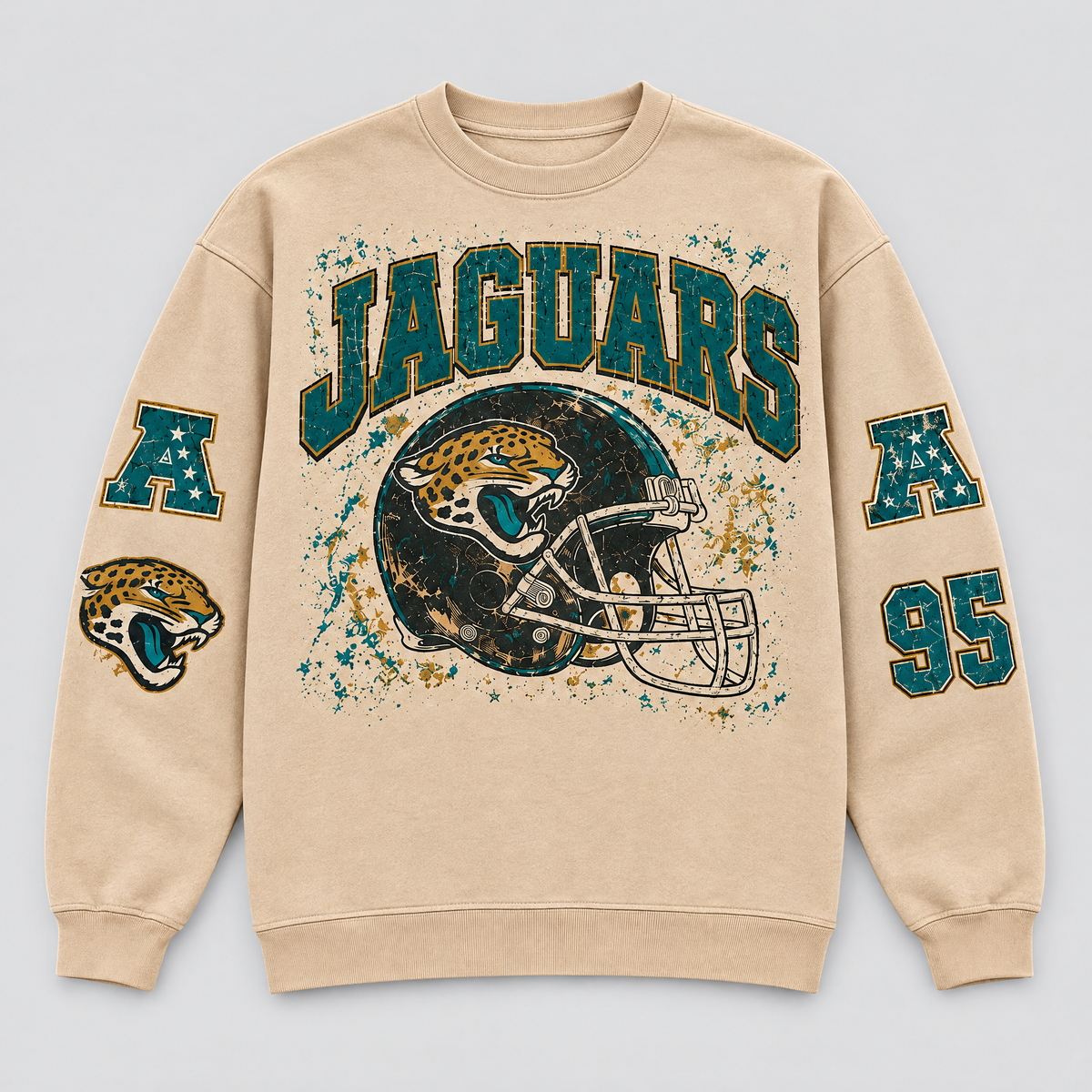 Jaguars Helmet Archive Crewneck — Nude front