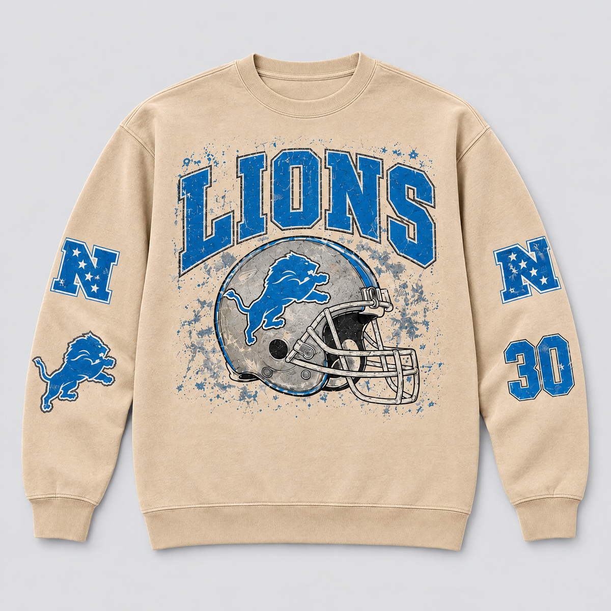 Lions Helmet Archive Crewneck — Nude front