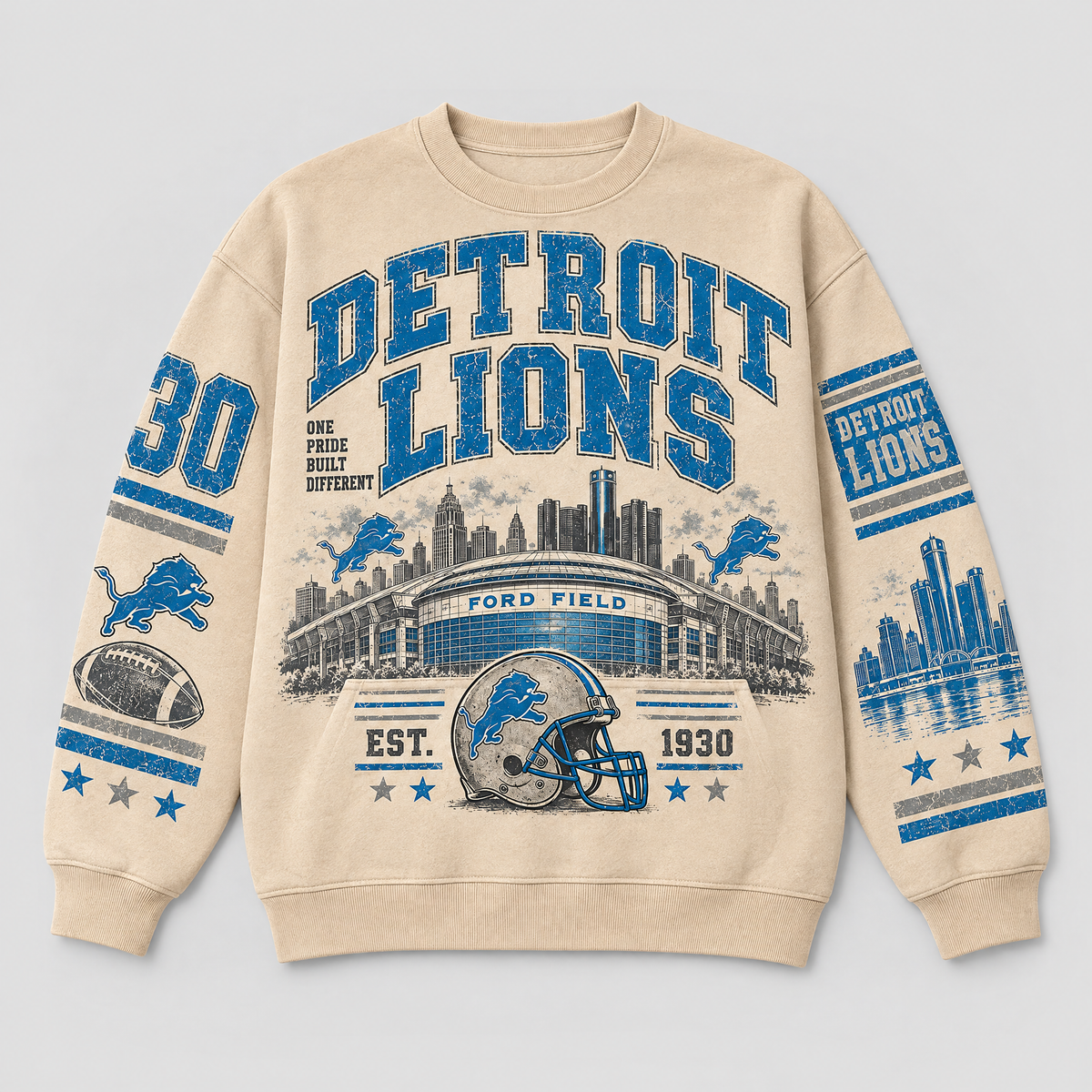 Lions Stadium Relic Crewneck — Nude front
