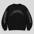 Chargers Blackout Crewneck — Black front