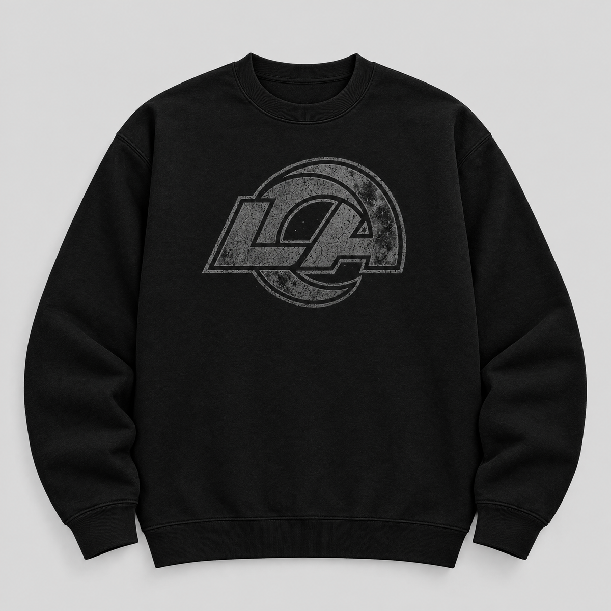 Rams Blackout Crewneck — Black front