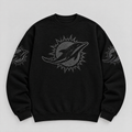 Dolphins Blackout Crewneck — Black front