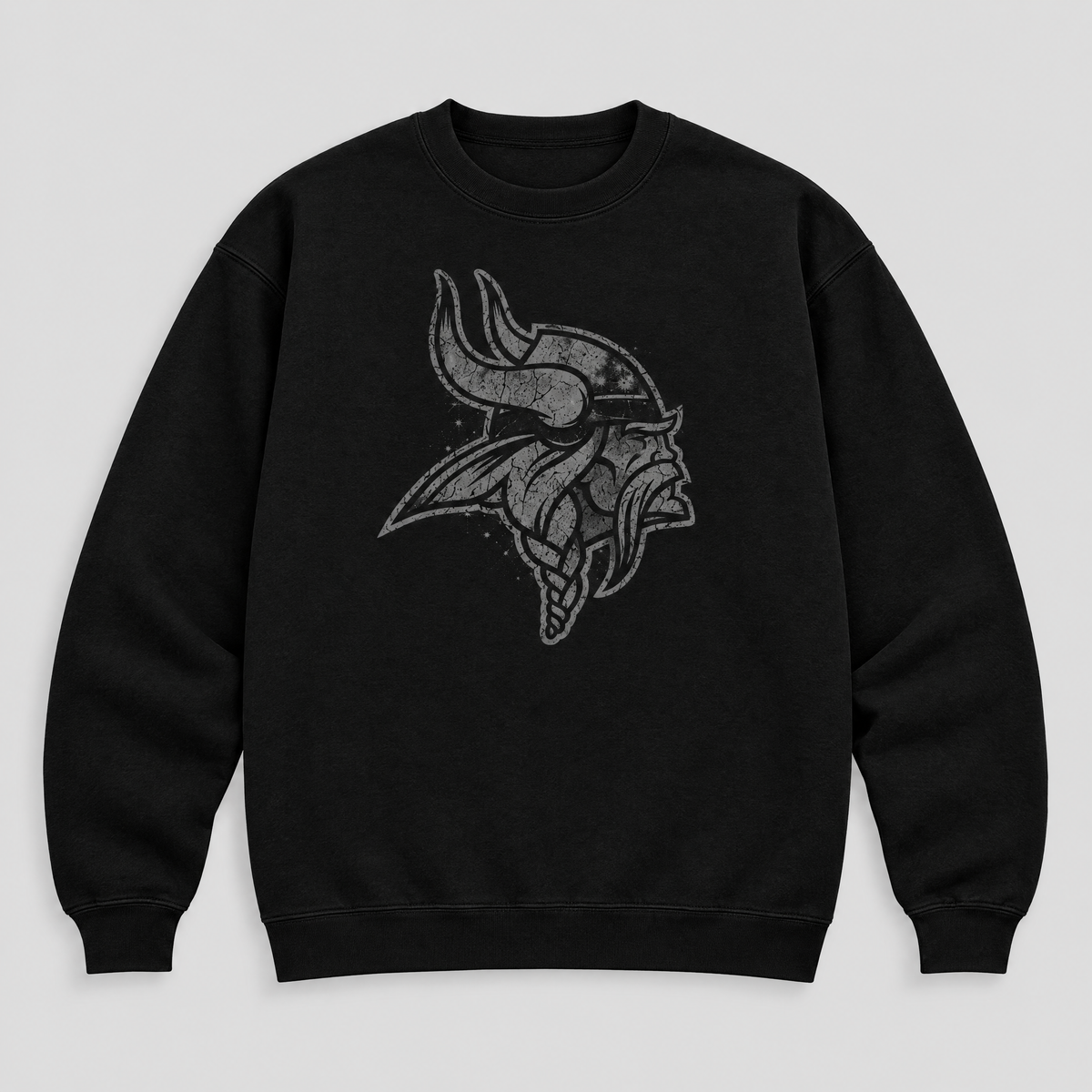 Vikings Blackout Crewneck — Black front
