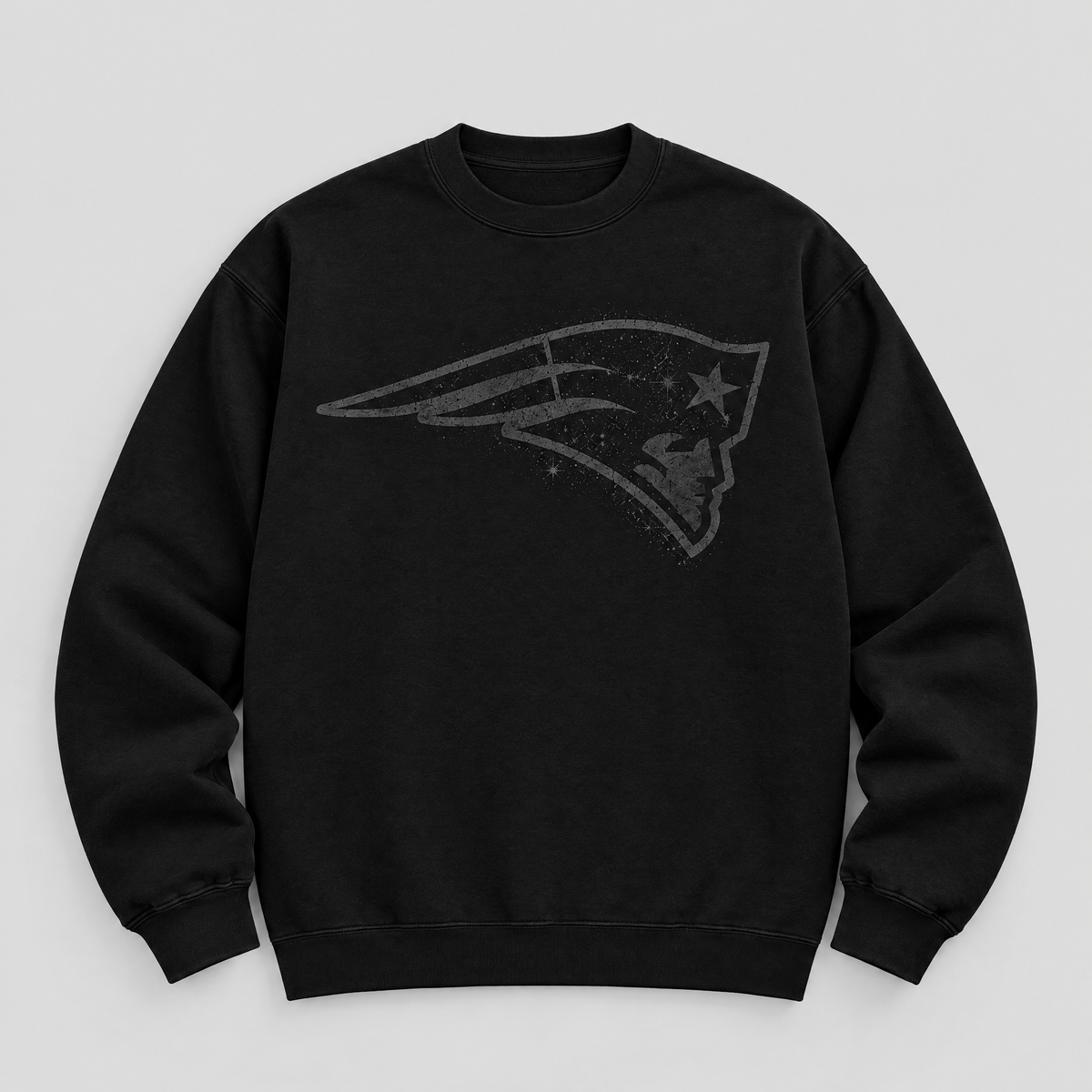 Patriots Blackout Crewneck — Black front
