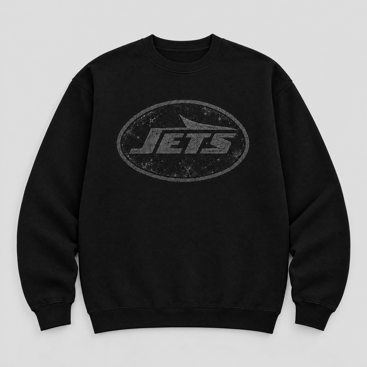 Jets Blackout Crewneck — Black front
