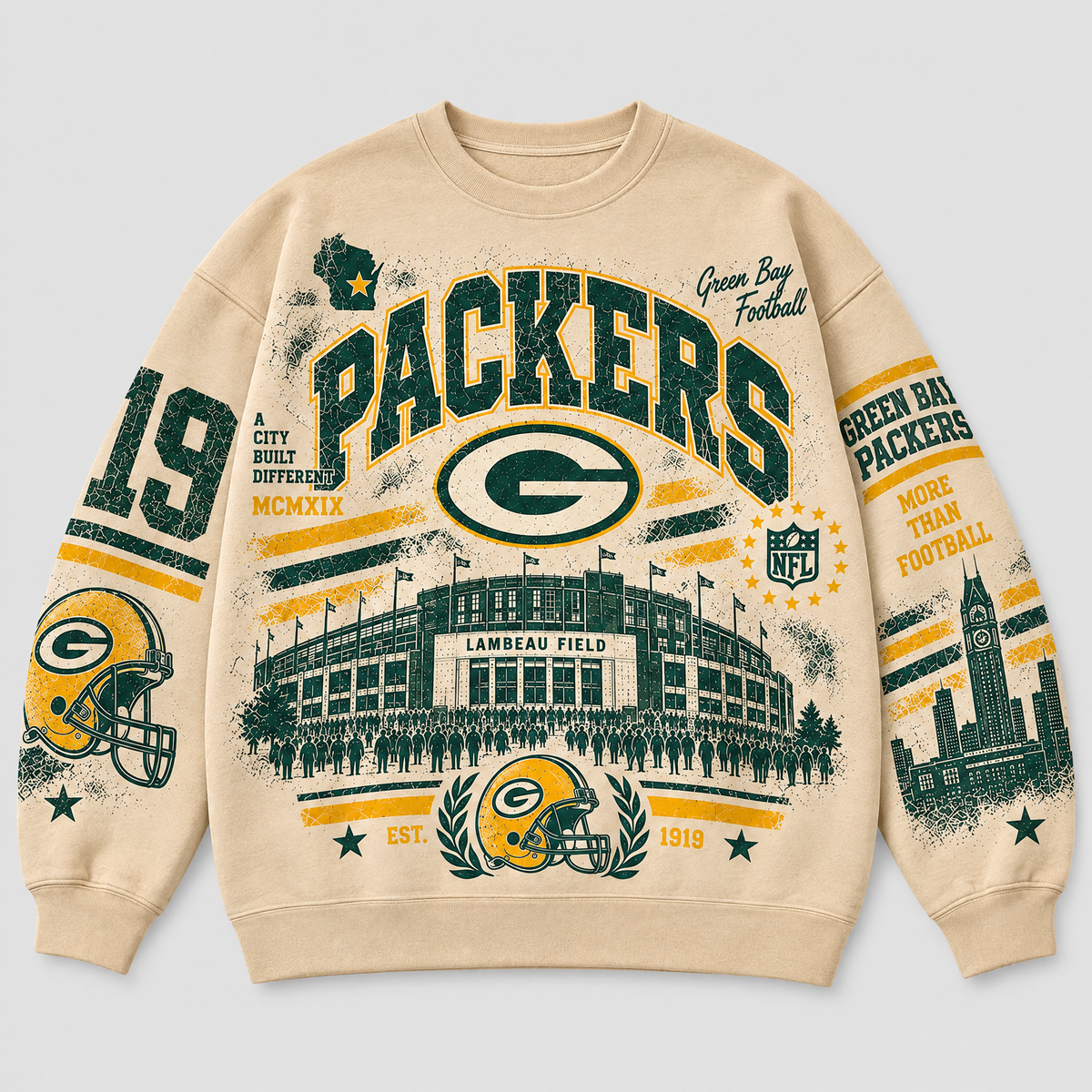 Packers Stadium Relic Crewneck — Nude front