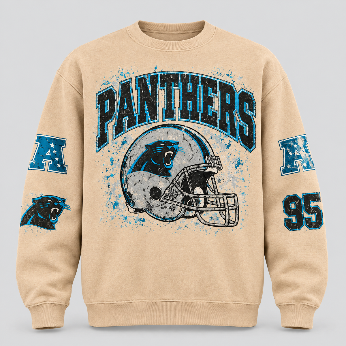 Panthers Helmet Archive Crewneck — Nude front