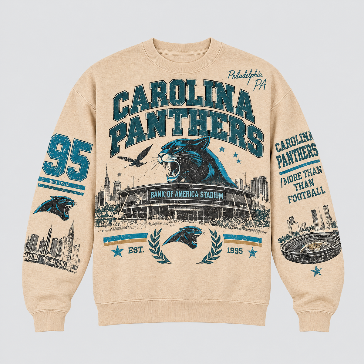 Panthers Stadium Relic Crewneck — Nude front