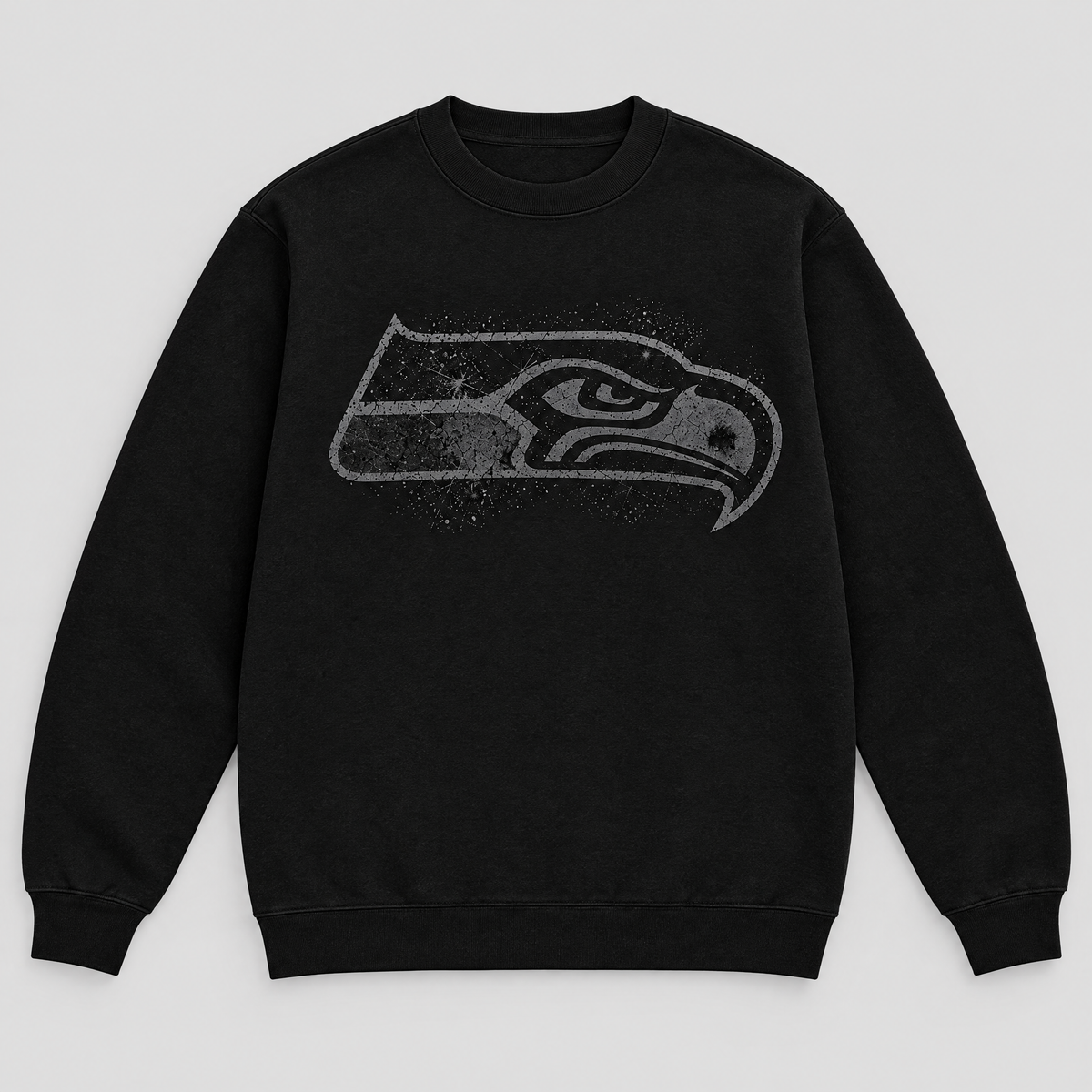 Seahawks Blackout Crewneck — Black front