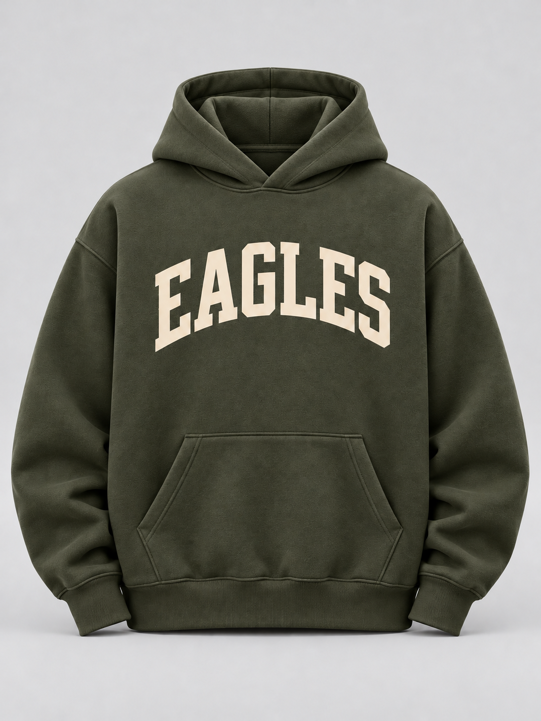 EAGLES VARSITY ARCH HERITAGE HOODIE olive hoodie mockup