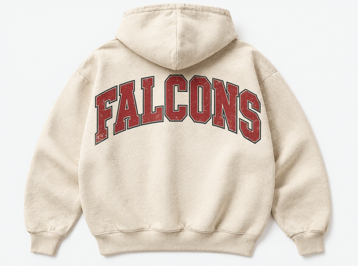 Atlanta Falcons Stadium Relic cream hoodie back