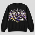 RAVENS CHROME SURGE Crewneck — Black fleece — front